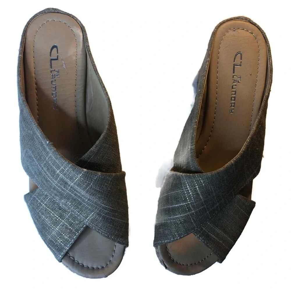 CL by Laundry sandals 2 inch heals.  Tan size 6